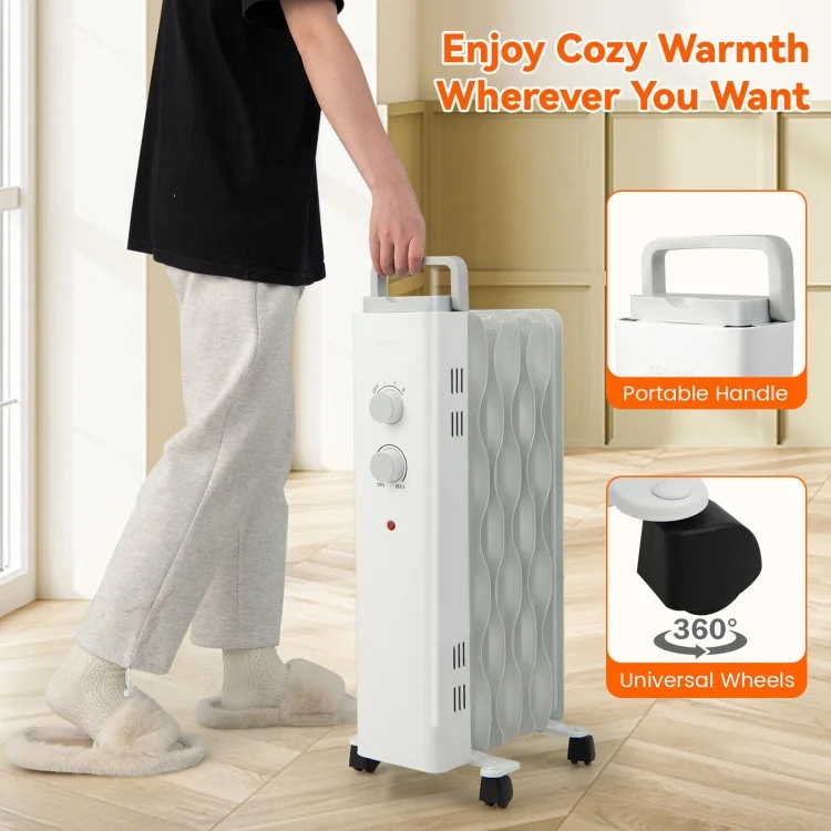 Energy Efficient Space Heater with Thermostat Control - 16.0 - Stay Cozy & Safe