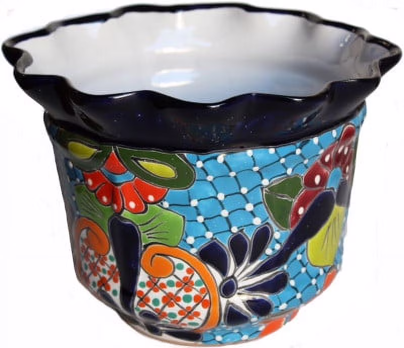 Duero Mexican Colors Talavera Ceramic Garden Pot