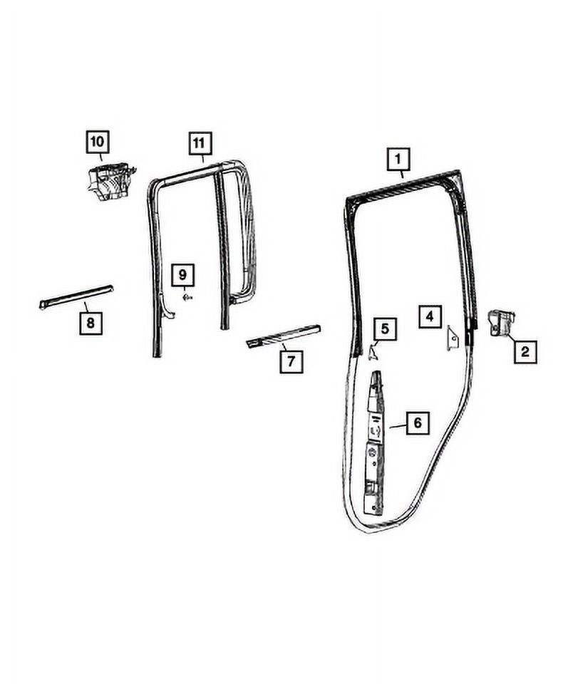 New Genuine Mopar Seal B-Pillar Belt Body Side 2018-2024 OE 68271722AE