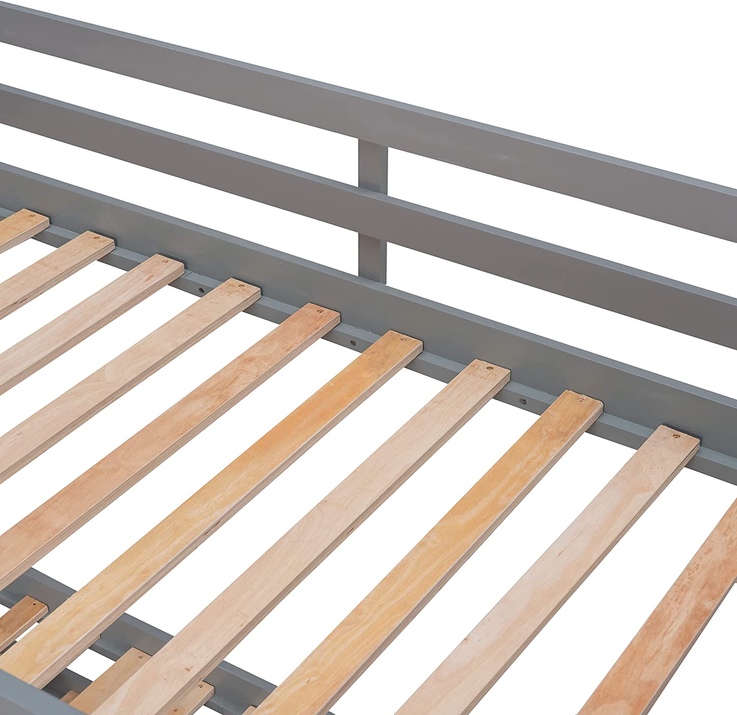 Wooden Bunk Bed With Trundle, Separable Bunk Bed Can Be Separated Into 2 Beds, Grey