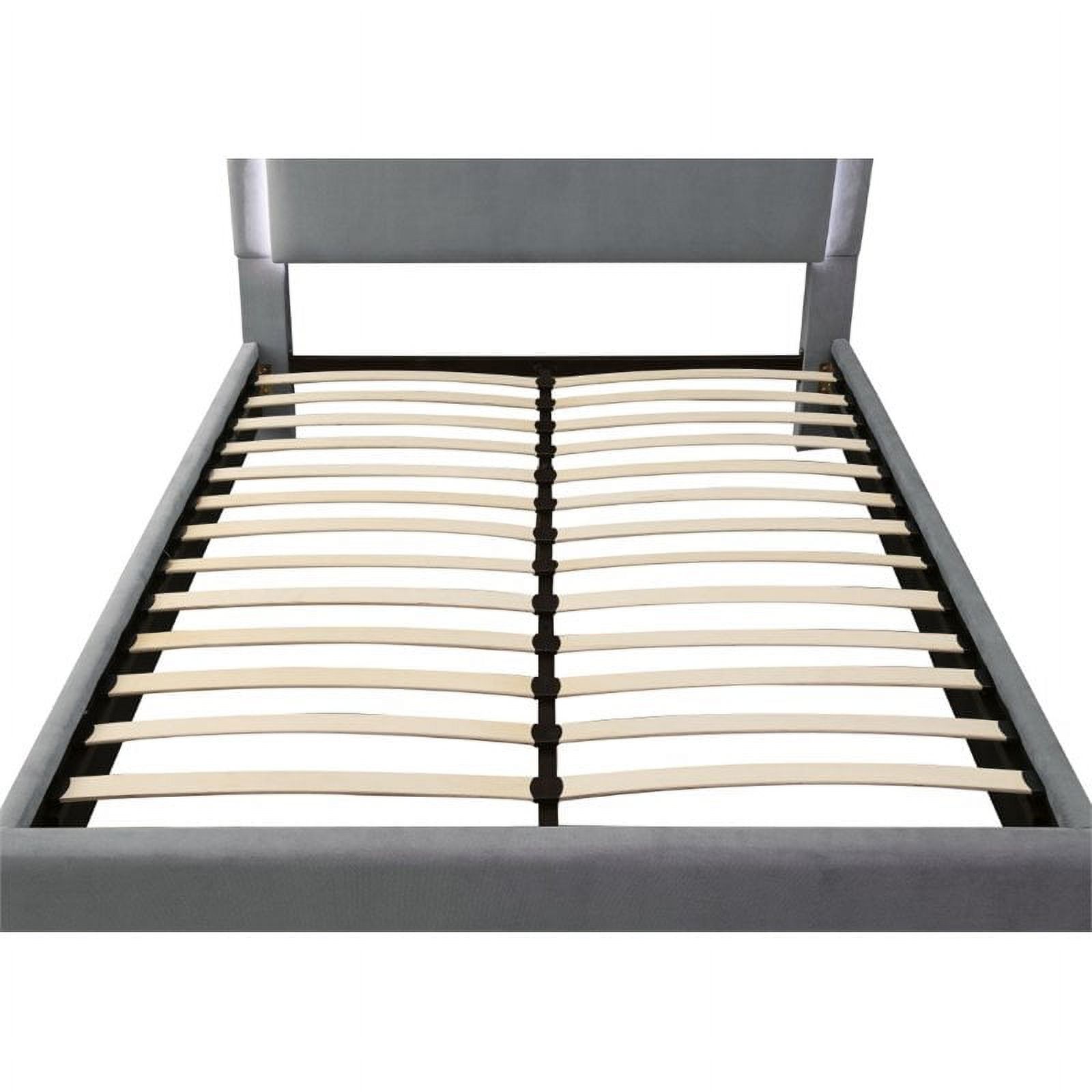 Furniture of America Luna Fabric King Bed with LED Lights in Gray