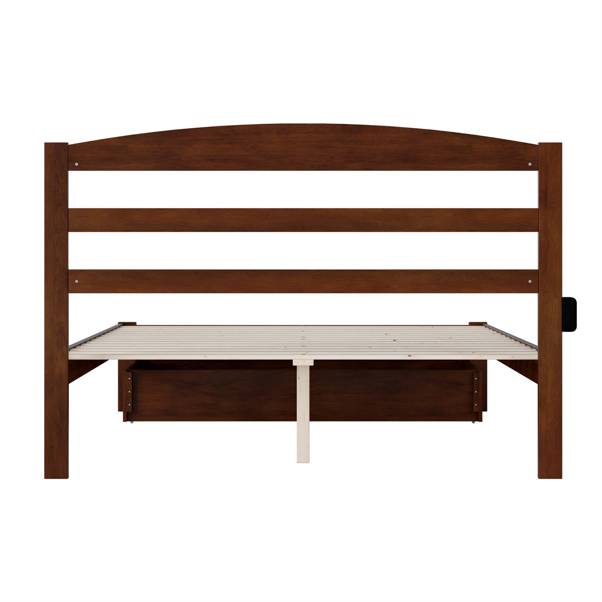 AFI Warren Solid Wood Traditional Queen Bed w/ Drawer in Walnut