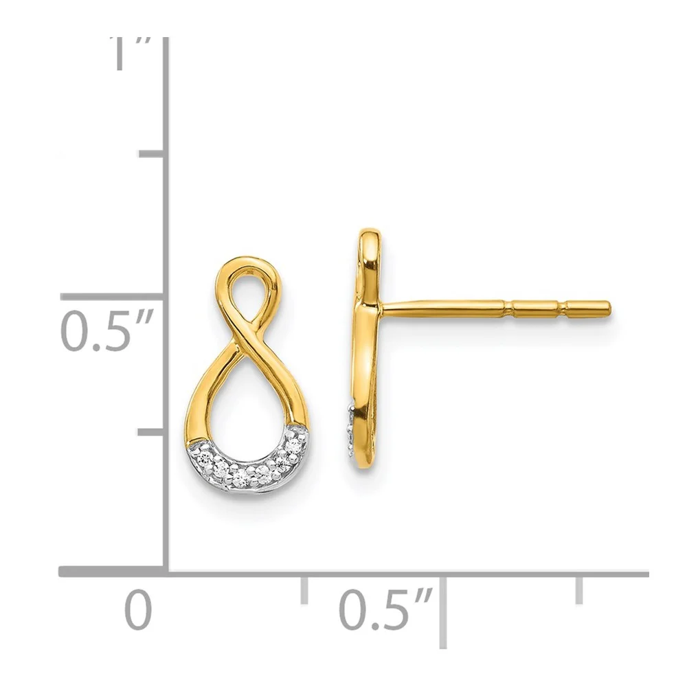 14k and Rhodium Diamond Twisted Post Earrings QEM5515-005-YA