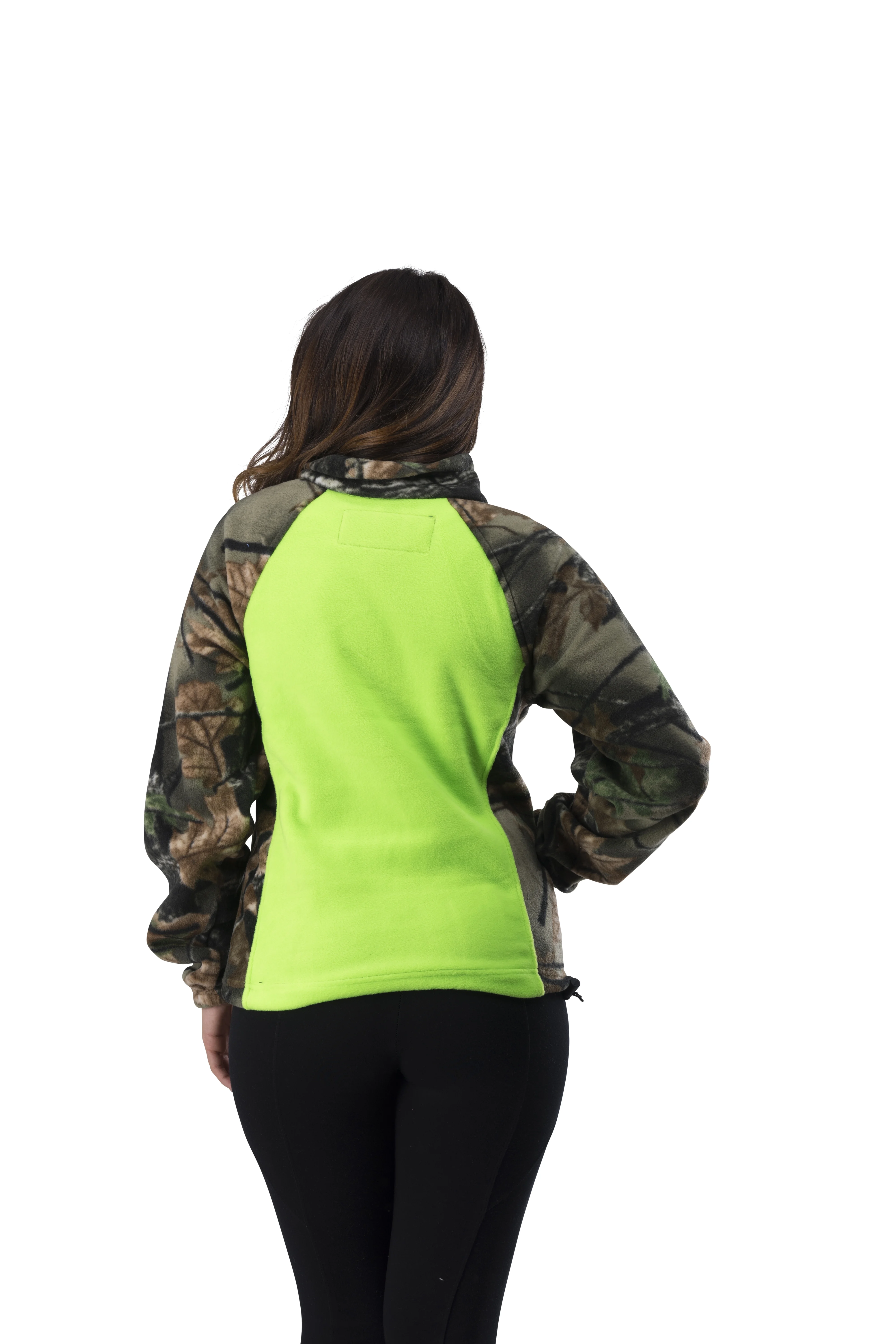 TrailCrest Women’s Semi-Fitted Full Zip Fleece Long Sleeve Camo Jacket, Green, Small