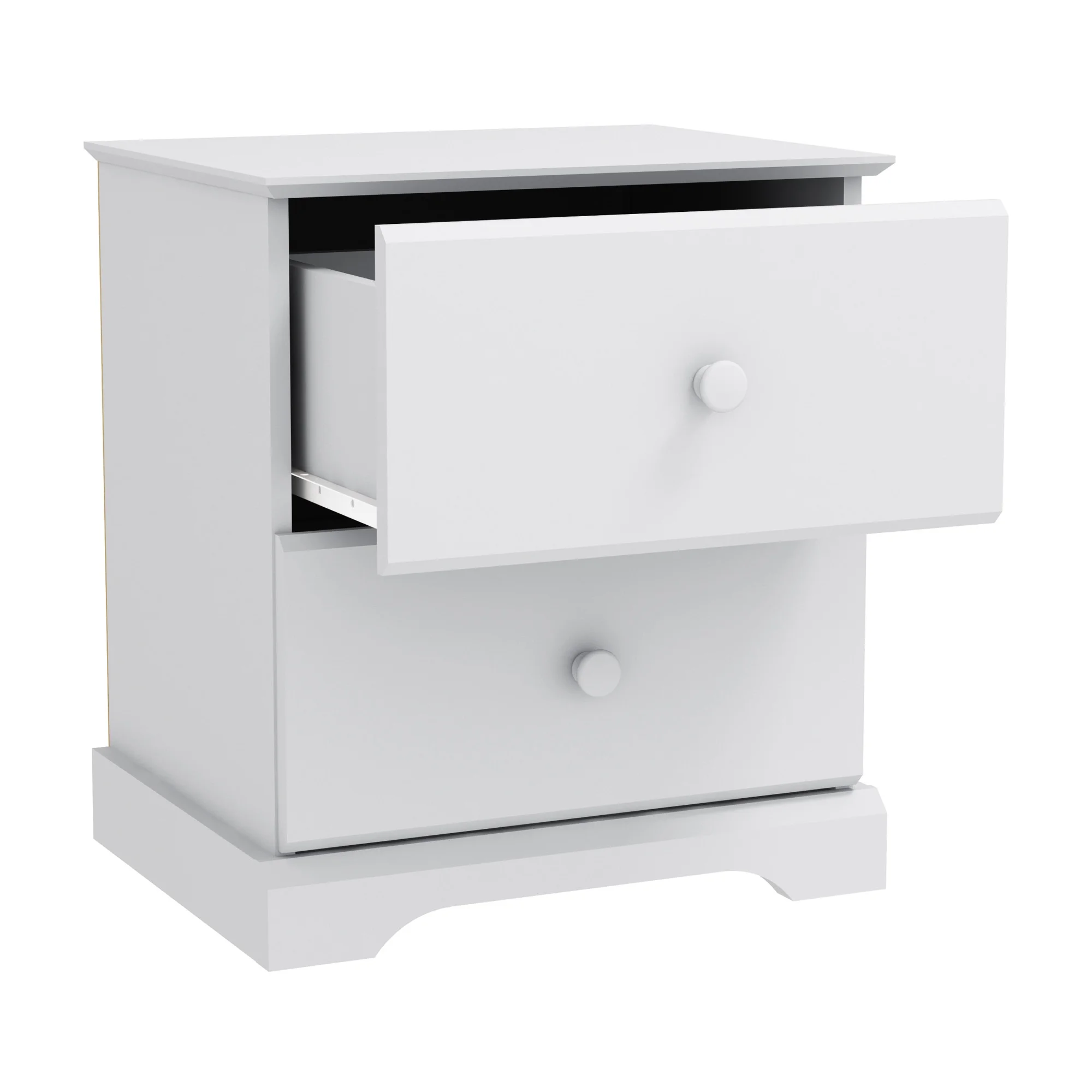 Hillsdale Campbell Wood 2-Drawer Kids Nightstand, White