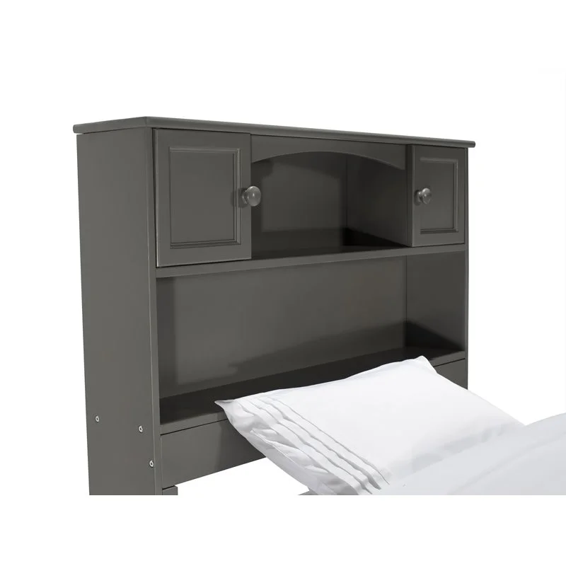 Leo & Lacey 2-Shelf Traditional Wood Twin Traditional Bed in Gray