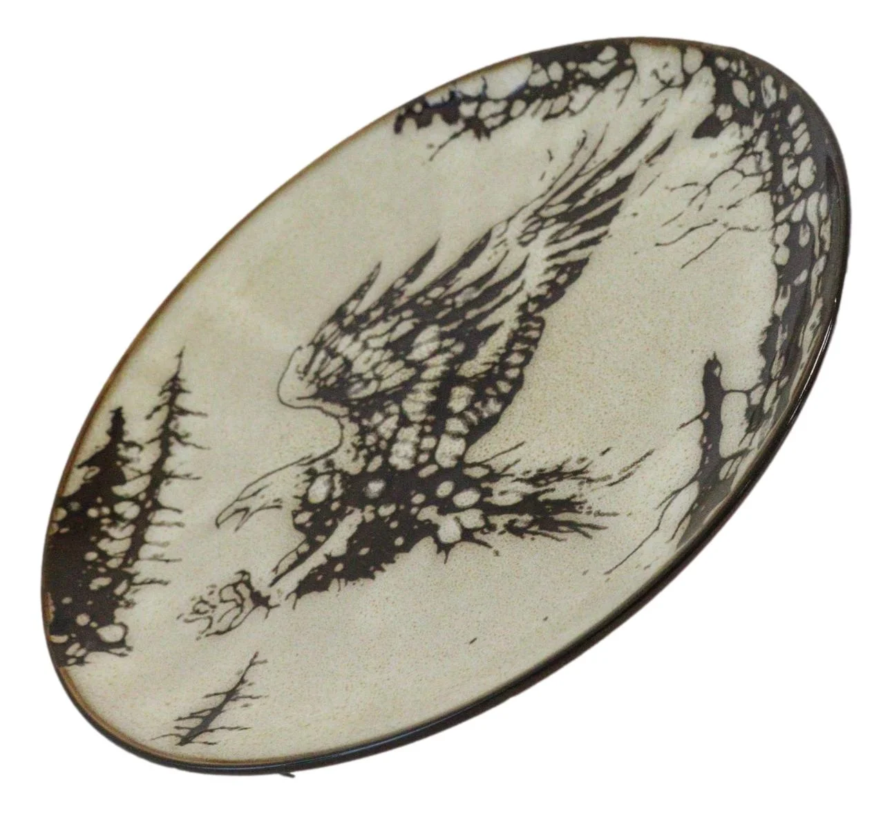 Pack Of 2 Rustic Western Swooping Bald Eagle Salad Appetizer Plates 8.75