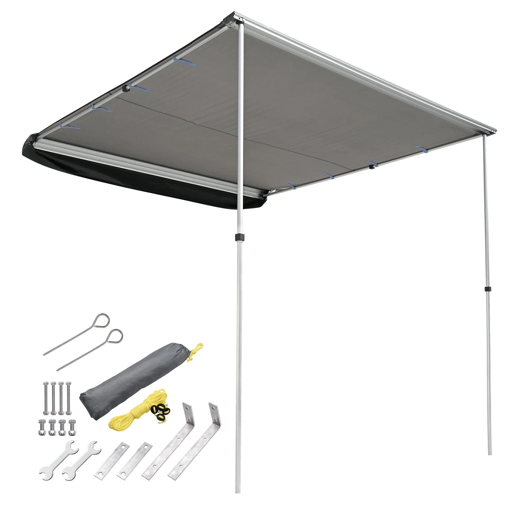 Portable Car Side Awning with UV Protection - Grey - 10.5 - Instant shade on-the-go! Easy installation.