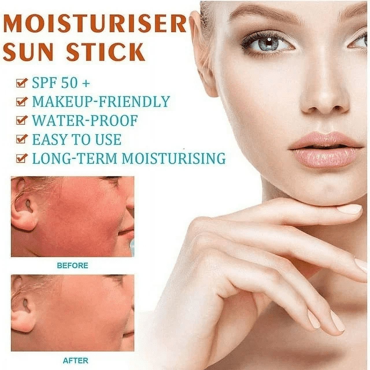 5 PCS Matte sun stick, 2024 New Sun Cream, Mugwort+Camelia,Relief Sun Organic Sunscreen SPF50, Glow Deep Serum, for All Skin Types