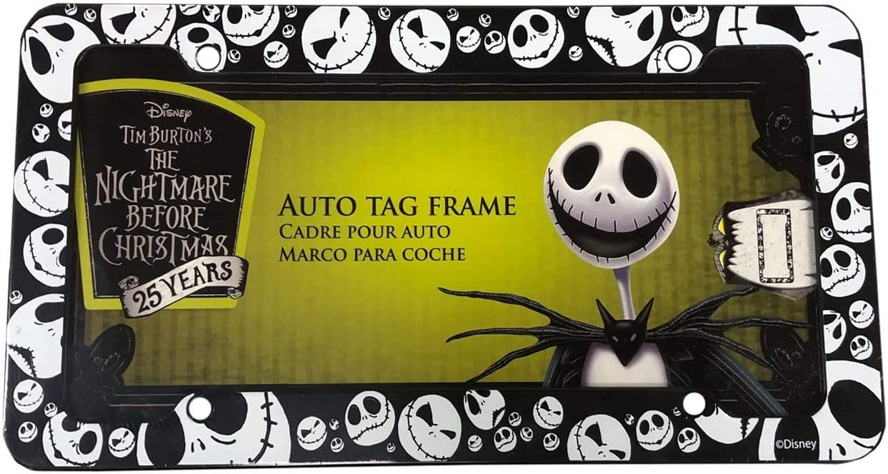 Pair of Disney Nightmare Before Christmas Jack Skellington Plastic License Plate Frame