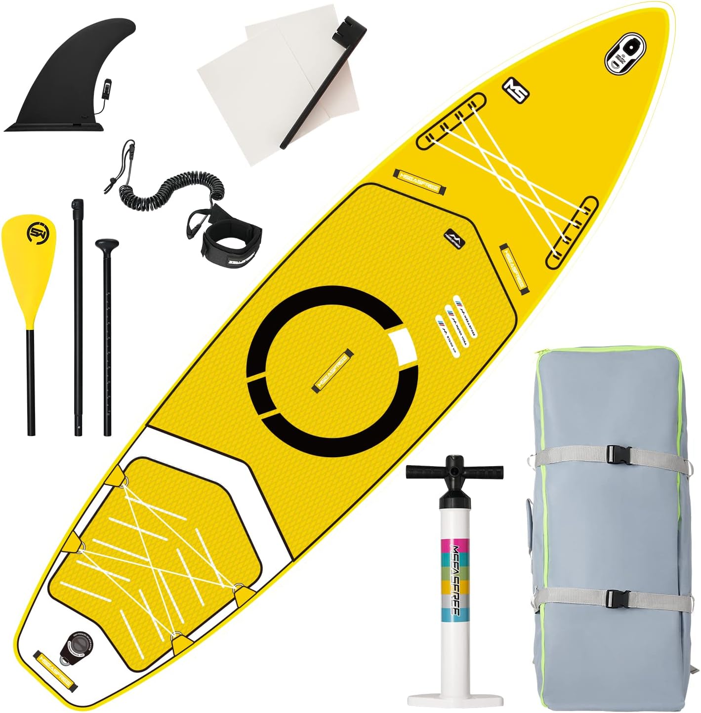 Premium Inflatable Stand Up Paddle Board with Accessories, 11'x33 x6 for Youth & Adults, Wide Stance, Non-Slip Deck, SUP for Fishing & Surfing, Max 330lbs