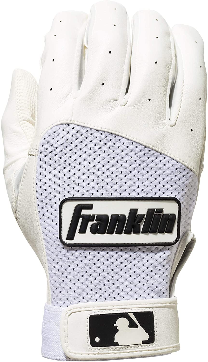 Franklin Sports Digitek Batting Glove Pair - White/White - Youth Large