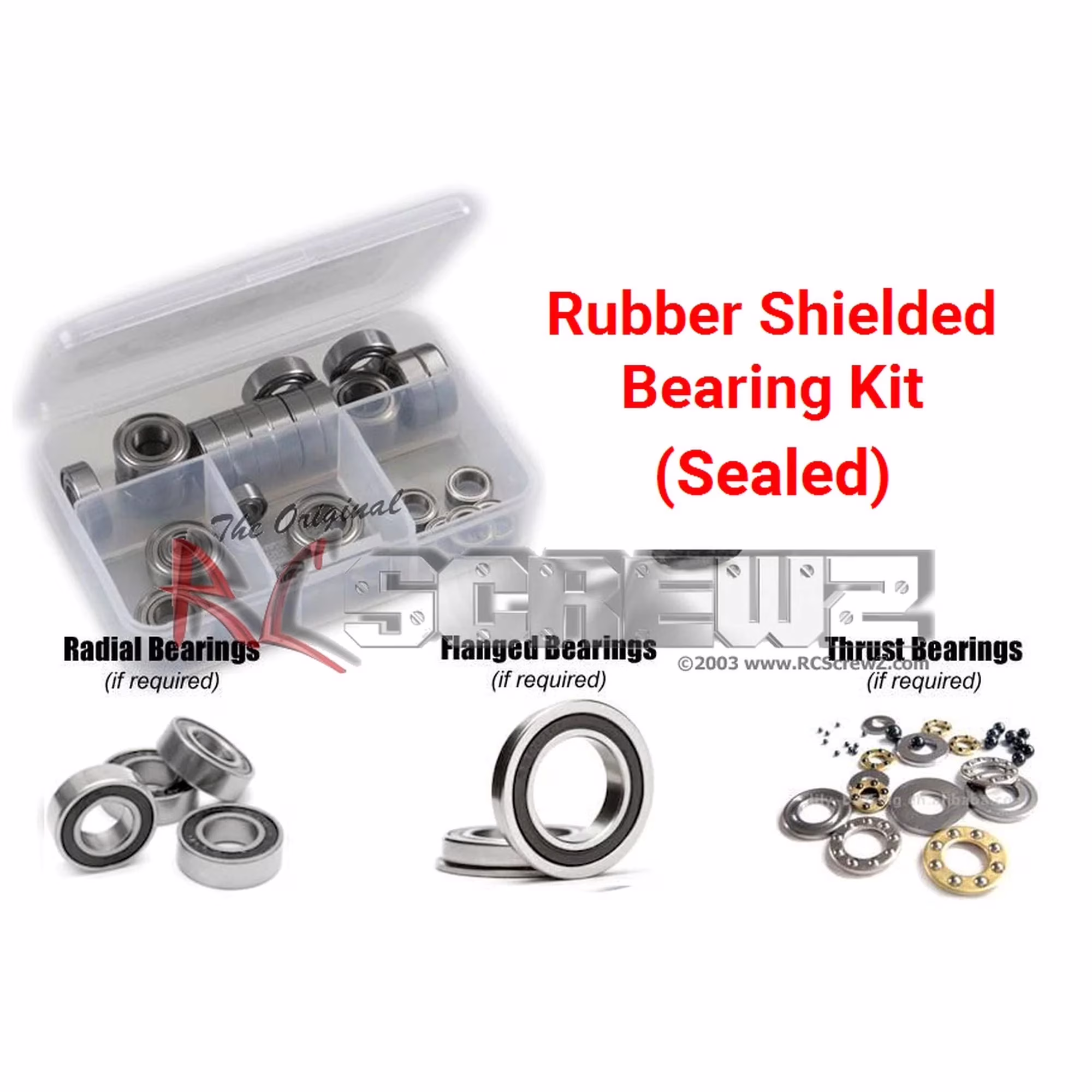 RCScrewZ Rubber Shielded Bearing Kit tam053r for Tamiya TB02D Drift #49458 RC Car - Complete Set