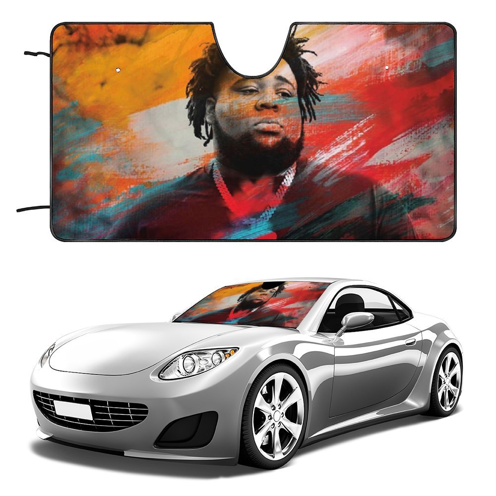 Rod Wave Car Windshield Sunshade Accessories Umbrella Foldable Reflective Sun Visor Front Window Cover Protector