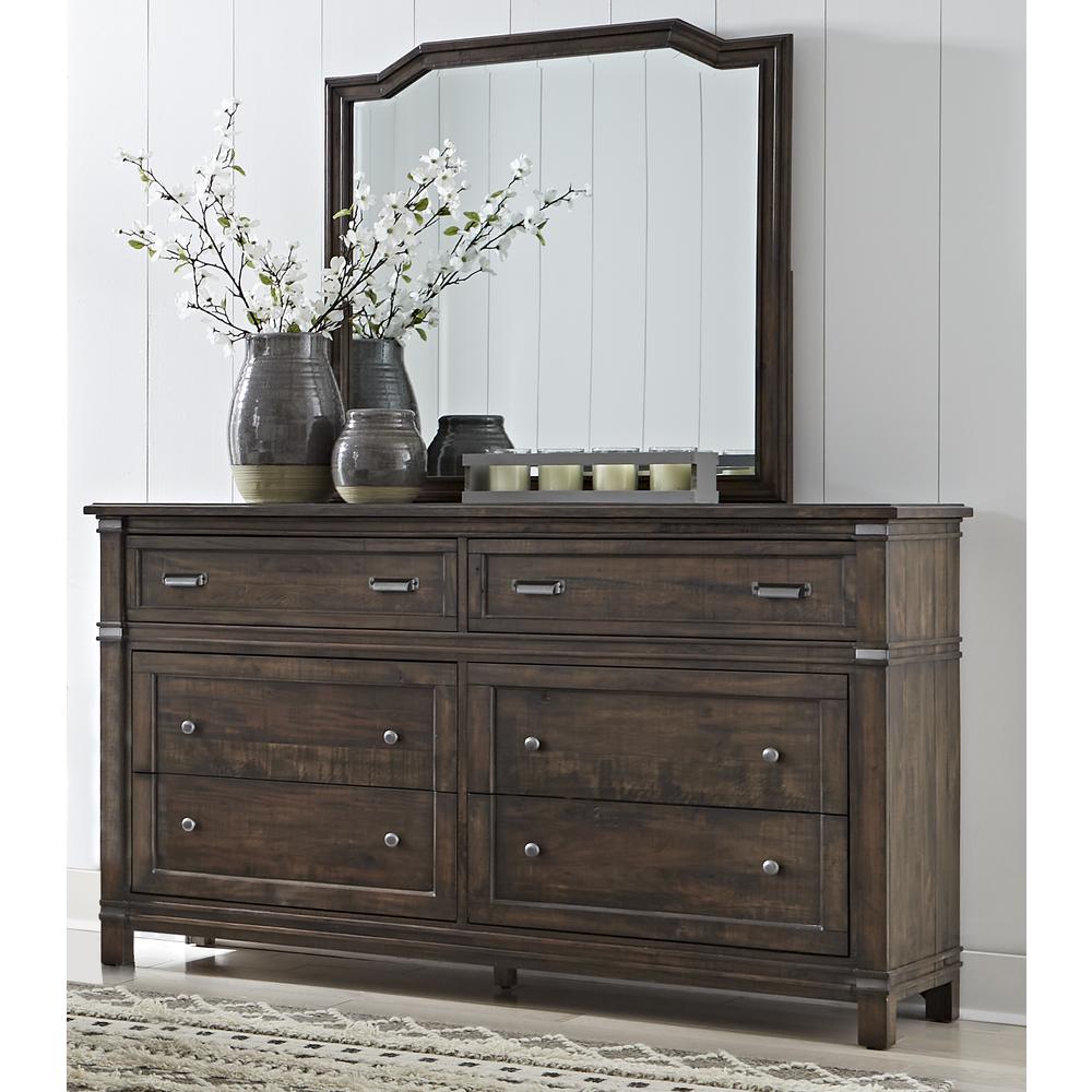 American Woodcrafters Farmwood Dresser And Mirror