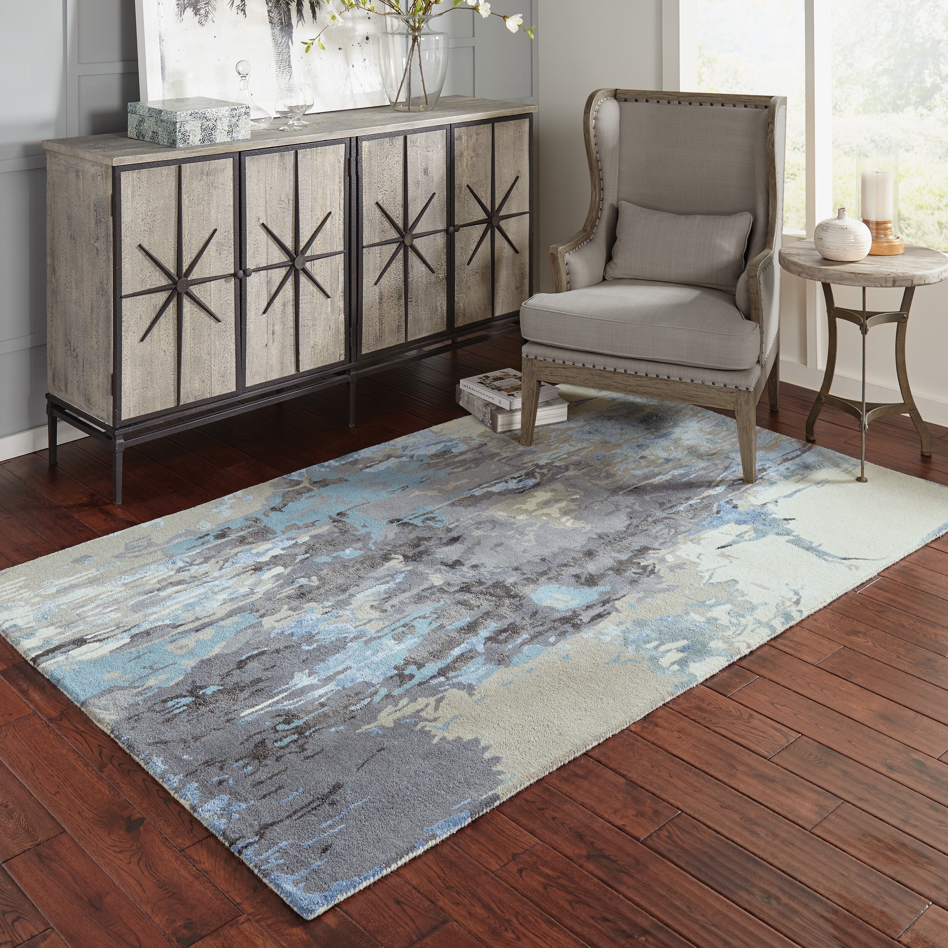 Style Haven  Rogue Glacial Abstract Area Rug 8' x 10' 8' x 10' Indoor Living Room, Bedroom, Dining Room