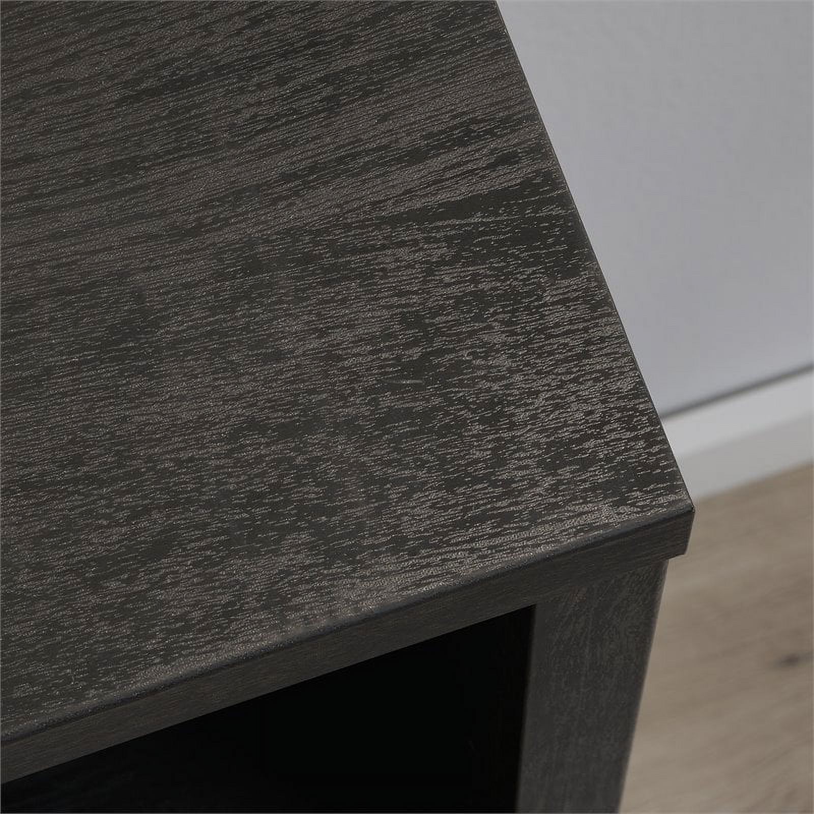 Pemberly Row Engineered Wood 3-Shelf Bookcase in Raven Oak