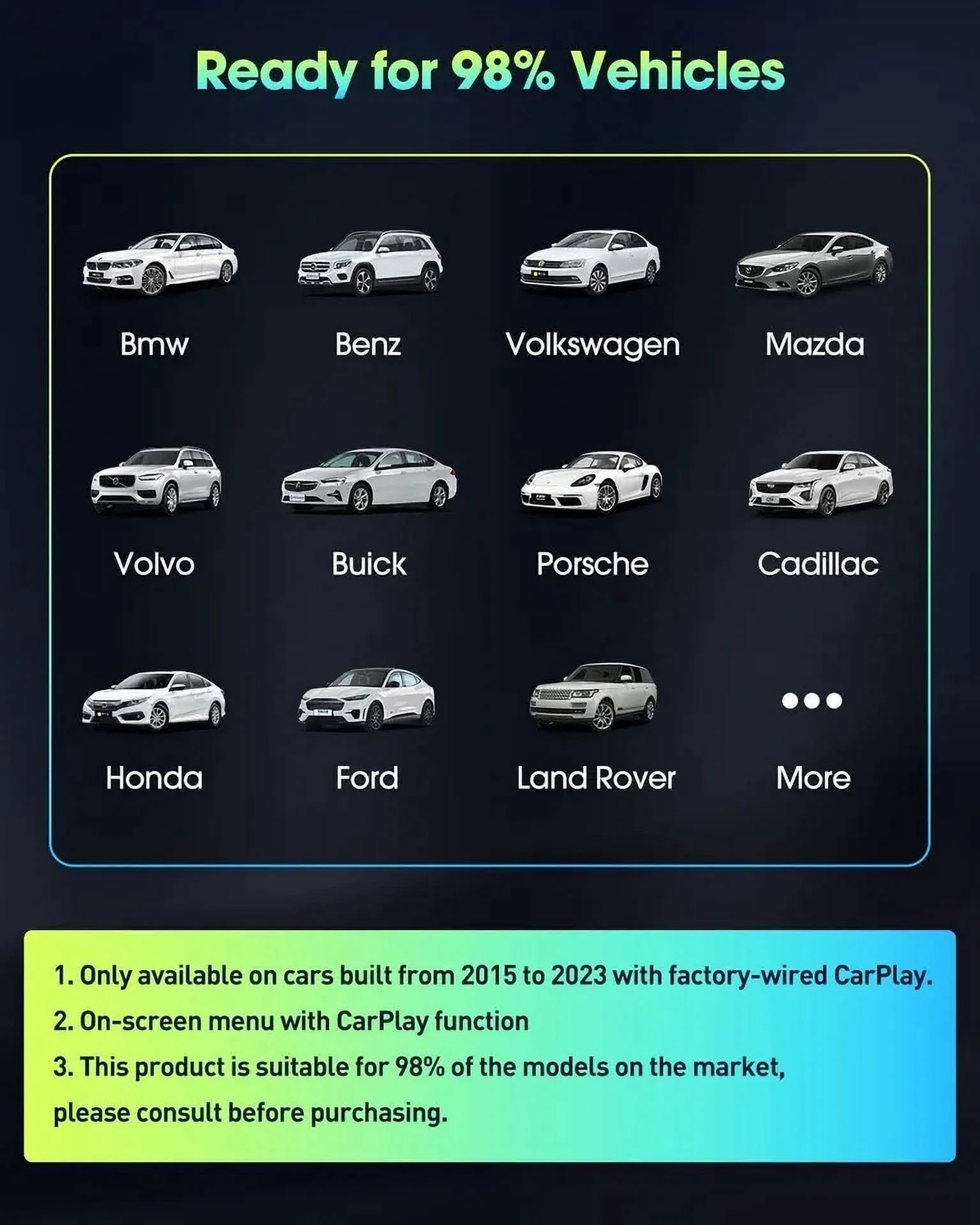 For Apple iOS Car Auto Navigation Player Wireless Carplay Adapter Box Dongle USB