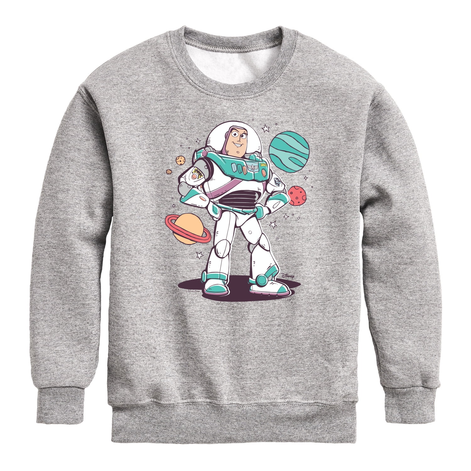 Toy Story 4 - Buzz And Planets Sketchy - Toddler & Youth Crewneck Fleece Sweatshirt