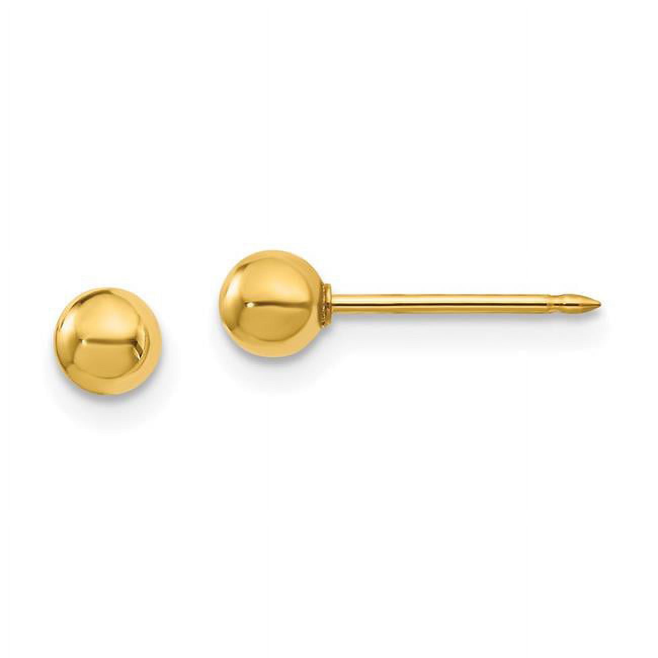 18K Fashion Inverness 4 mm Ball Post Earrings