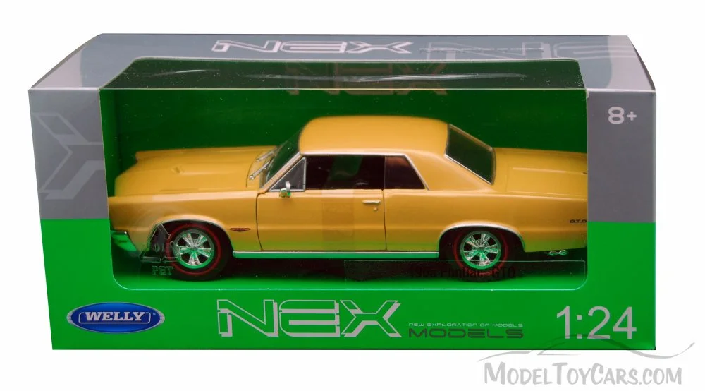 1965 Pontiac GTO, Gold - Welly 22092 - 1/24 scale Diecast Model Toy Car
