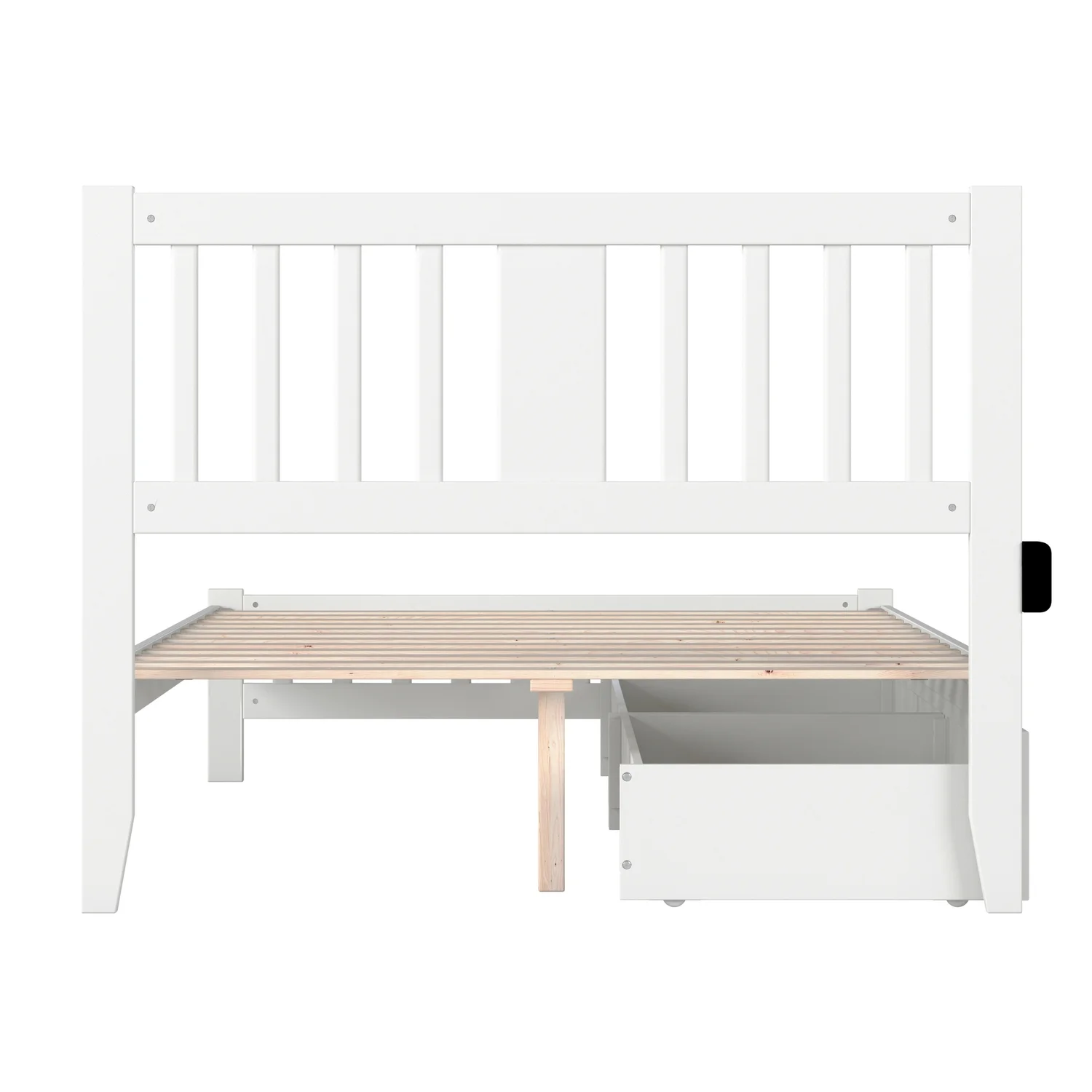 AFI Tahoe Wood Full Bed with Footboard and 2 Drawers in White