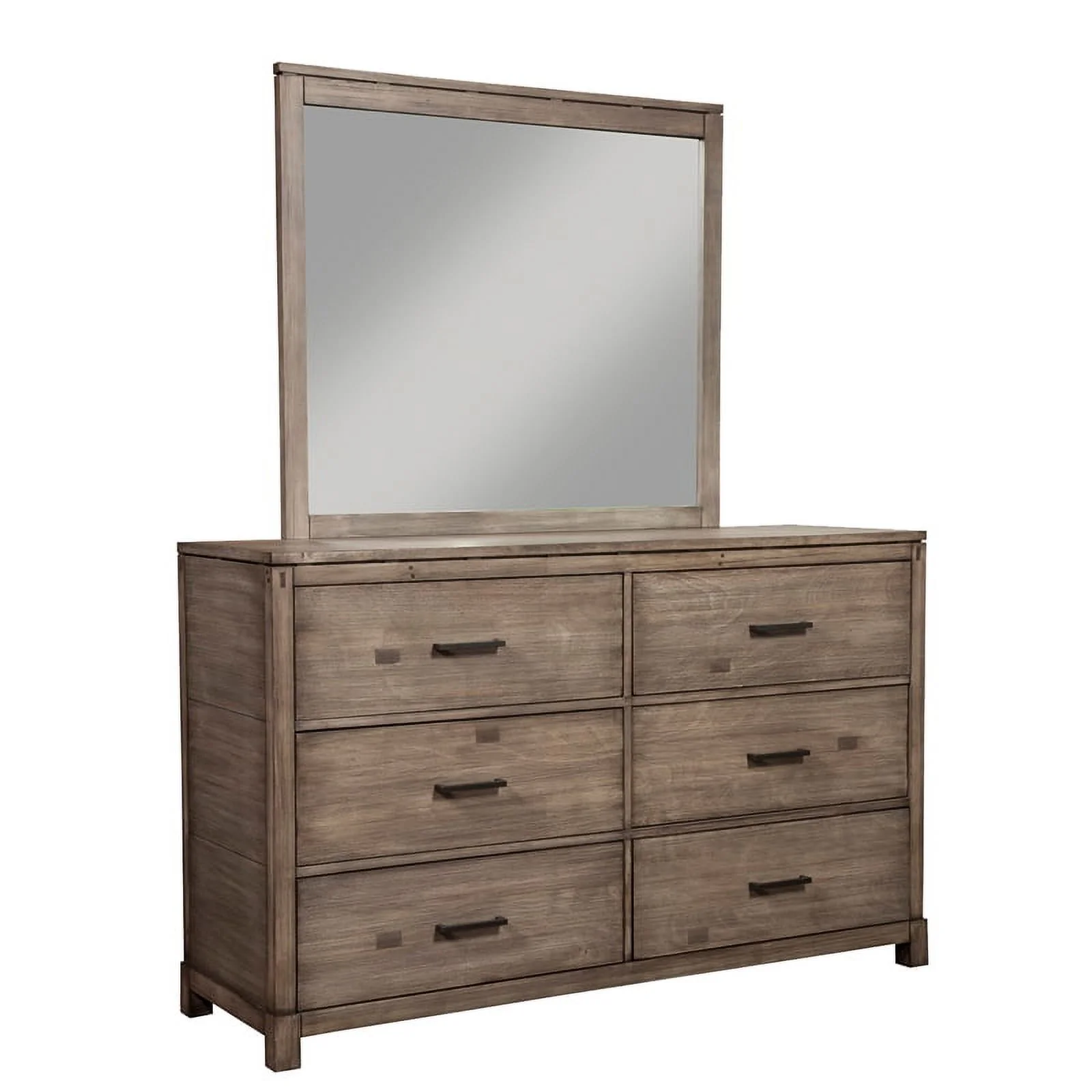 Home Square 3 Piece Set with Wood 2-Drawer Nightstand and 6-Drawer Dresser