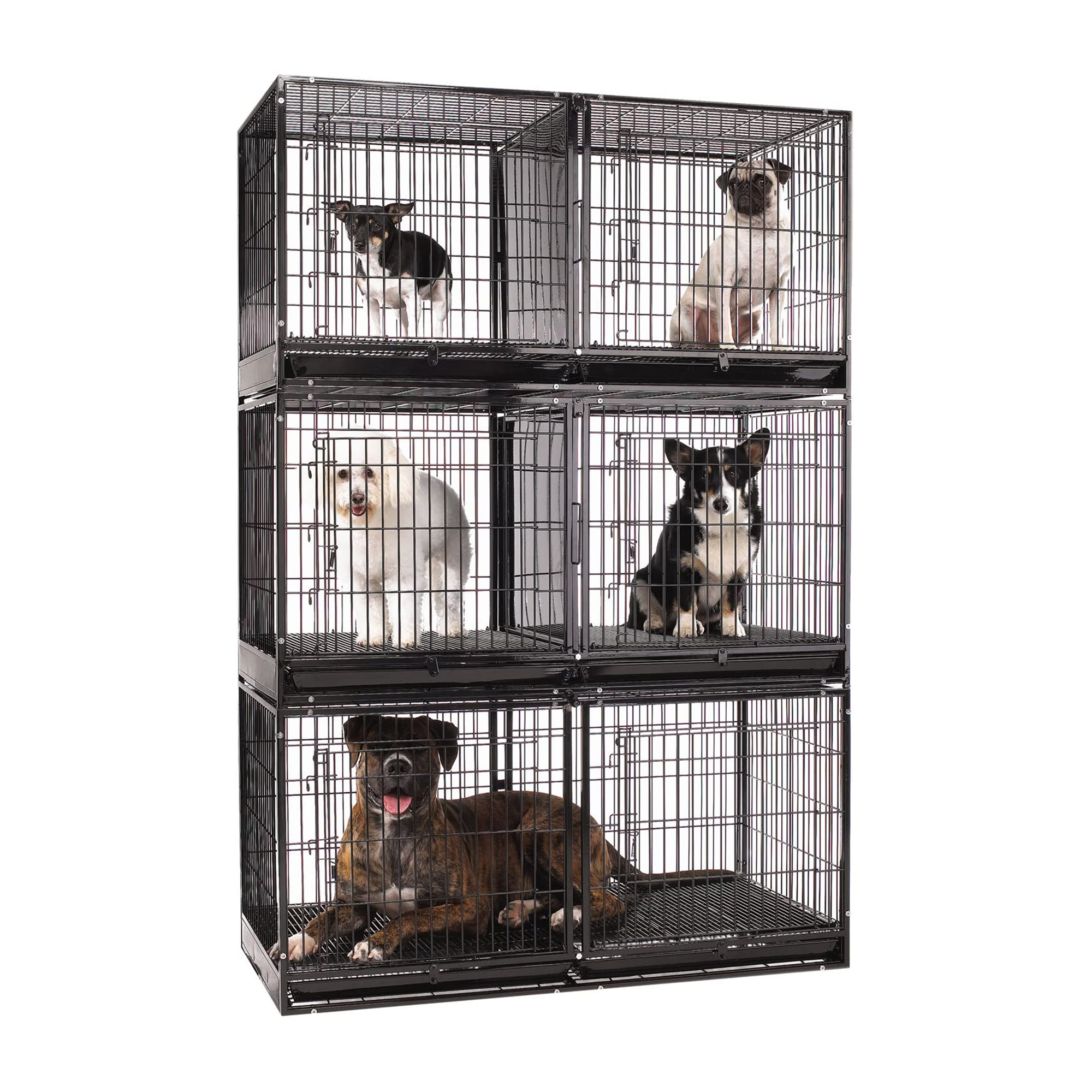 Pro Select Steel Modular Cage with Plastic Tray, Black