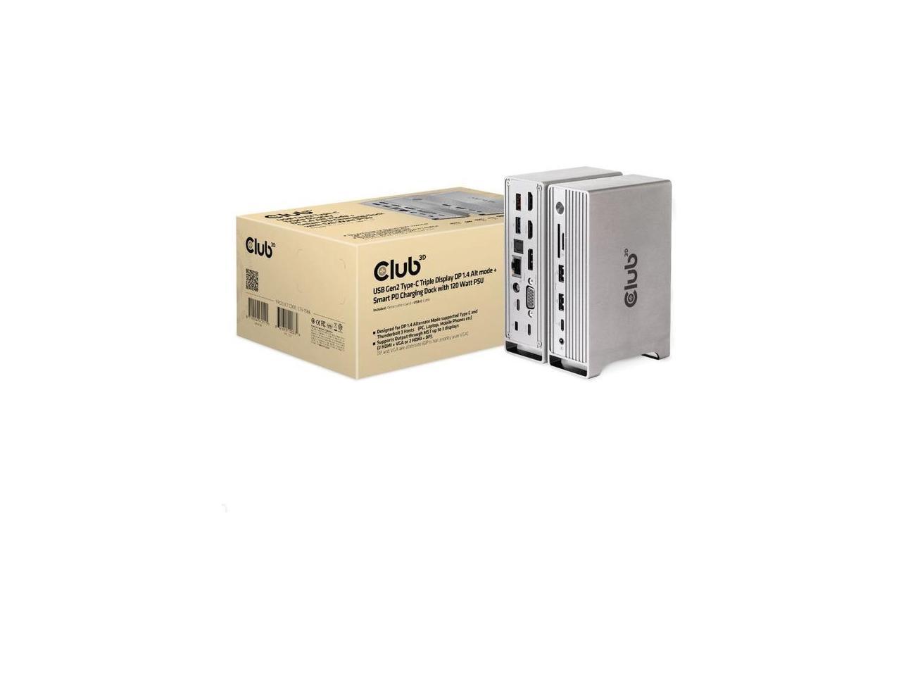 Club 3D CSV-1568 USB-C GEN2 Triple Display DP ALT Mode + Smart PD Charging Dock