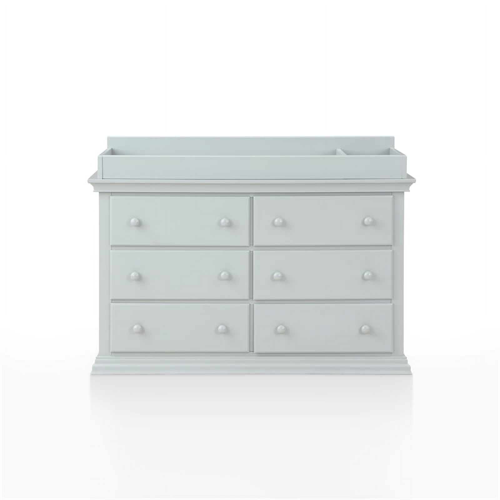 Suite Bebe Universal 6-Drawer Traditional Wood Double Dresser in Gray