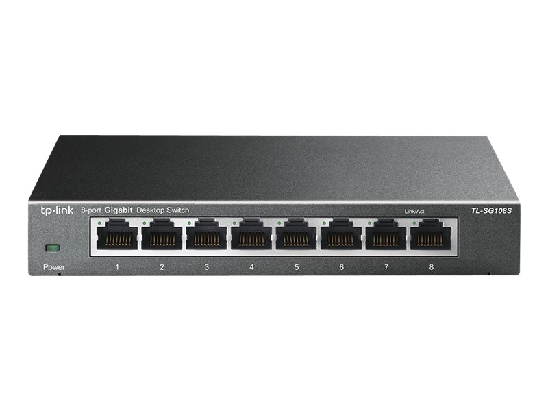 TP-Link TL-SG108S | 8 Port Gigabit Ethernet Switch | Desktop/Wall-Mount | Plug & Play | Fanless | Sturdy Metal | Limited Lifetime Protection | 802.1p/DSCP QoS & IGMP Snooping | Compact Design