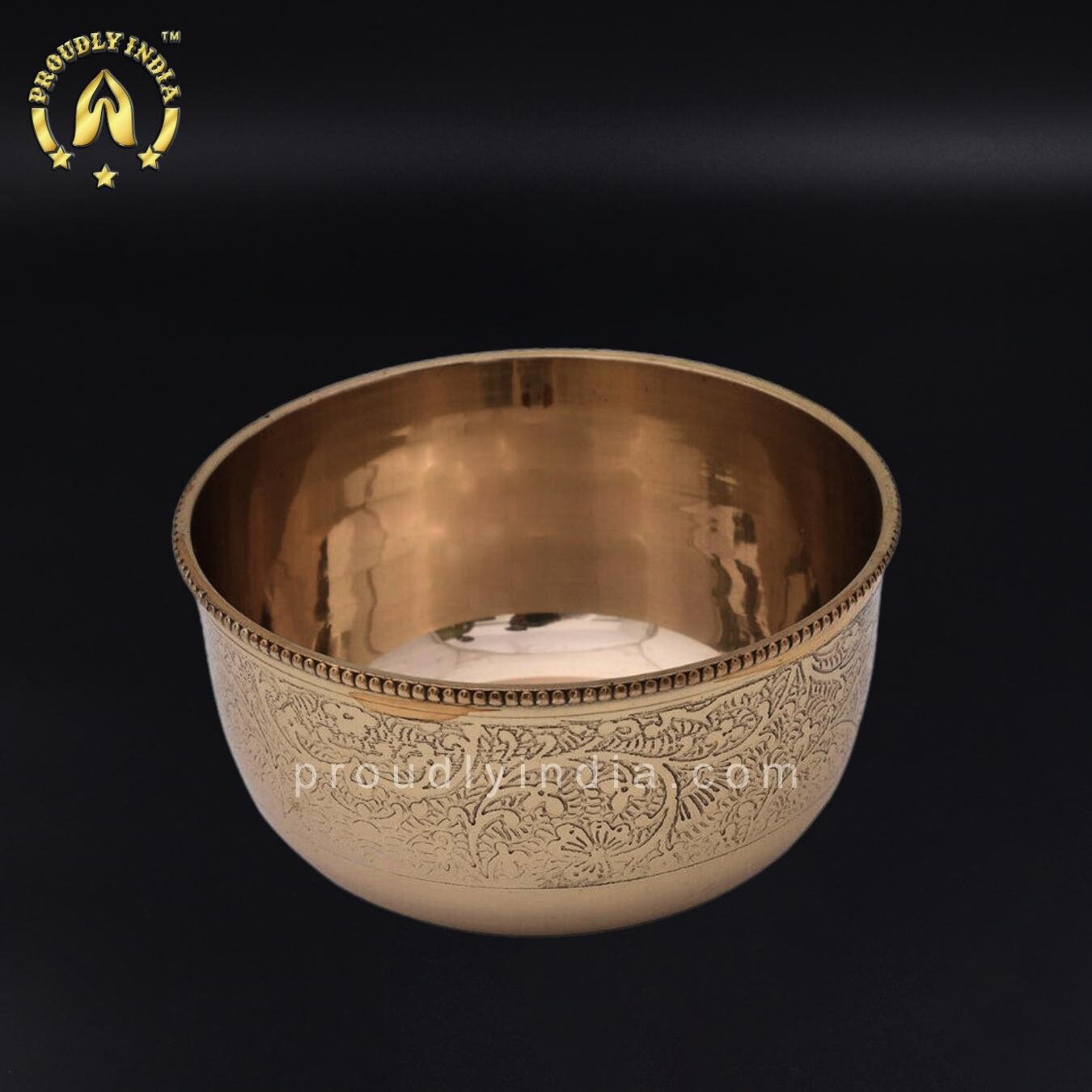 ProudlyIndia Brass Dinnerware Set, Brass Dinner Thali, Pital Dinner Set, Brass Dinner Set, Thali Set, Brass Dinner Set, Handmade Dinner Set, Dining Sets