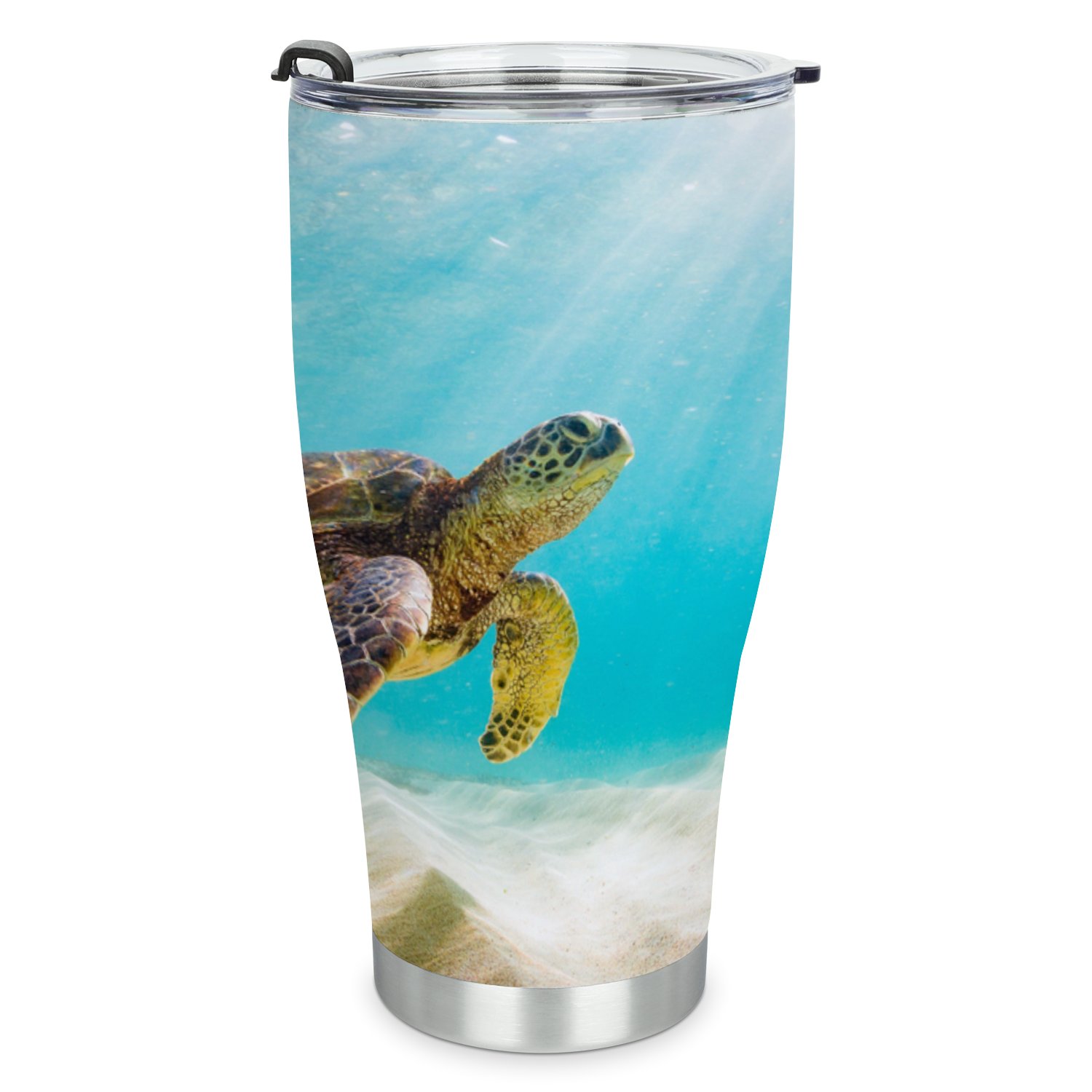 Hidove Stainless Steel Tumbler, Photo of Sea Turtle 30oz Leak Proof & Stainless Steel Bottle for Hot & Cold Drinks - Coffee Travel Mug, Water Metal Canteen, Thermal Cup