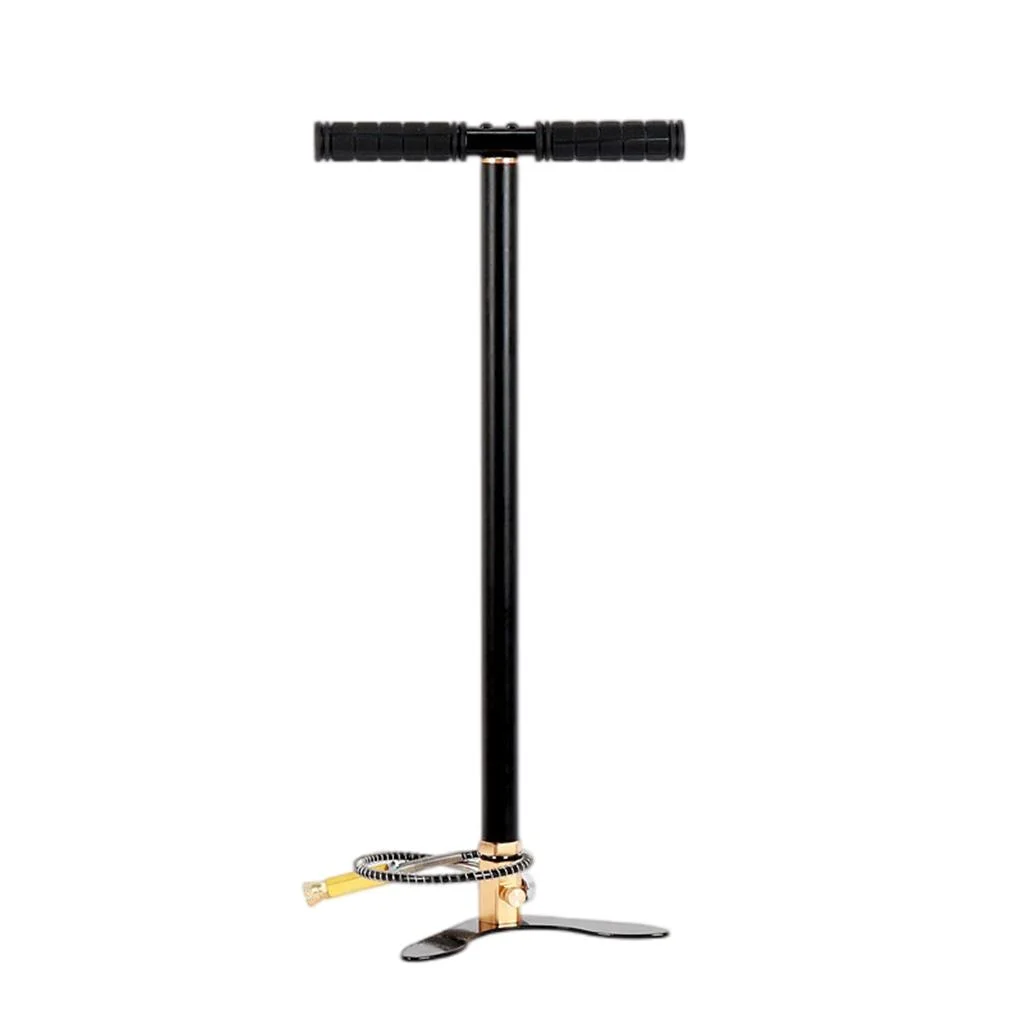 High Pressure Air Pump Hand Operated Car Bike Tire Pump 4500PSI 300bar 30mpa 3 Stage Inflator - Black