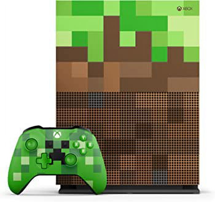 Pre-Owned Microsoft 23C-00001 Xbox One S Minecraft Limited Edition 1TB Gaming Console Included BOLT AXTION Bundle (Refurbished: Like New)