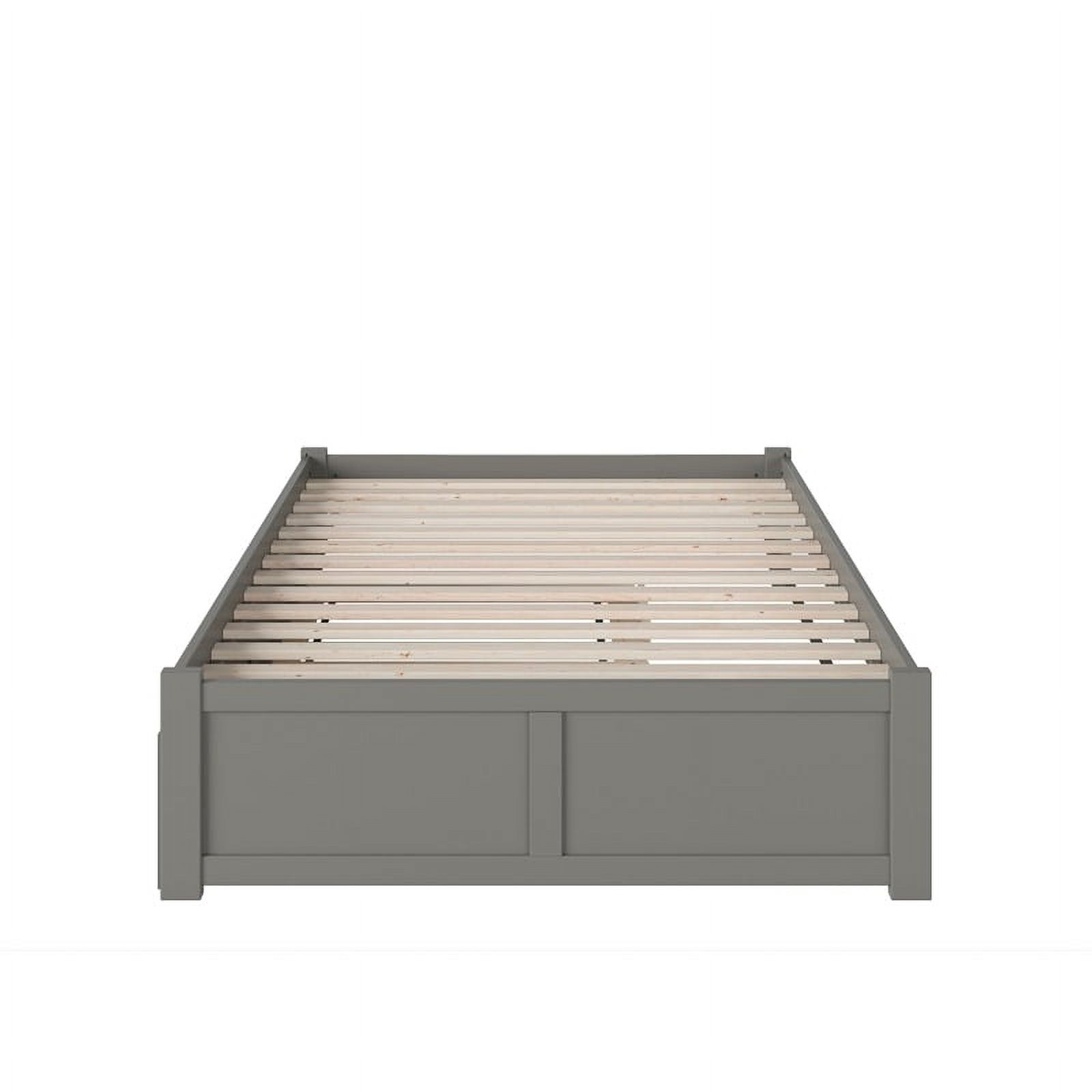 Bowery Hill Traditional Wood Full Mates Bed with Trundle in Gray