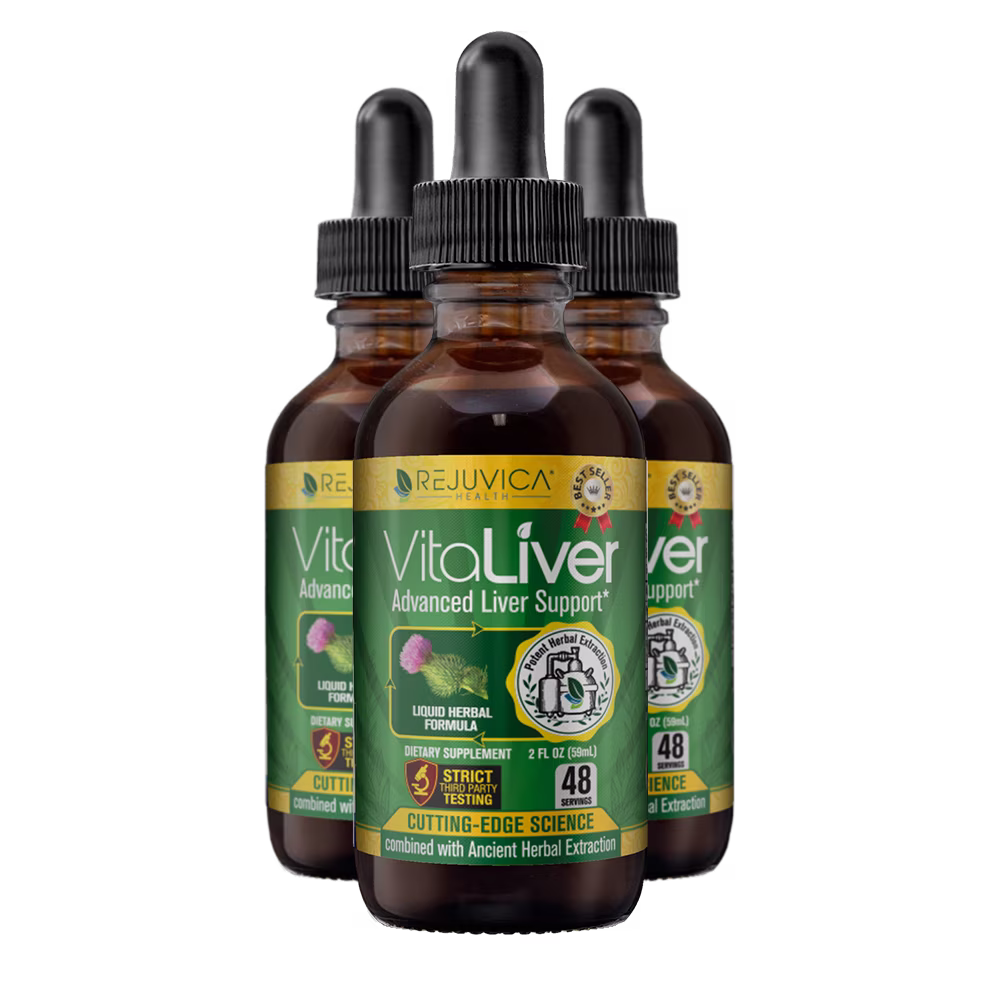VitaLiver - Advanced Liver Support Supplement - Liquid Delivery for Better Absorption - Milk Thistle, Artichoke, Chanca Piedra, Dandelion & More! | 3 Pack