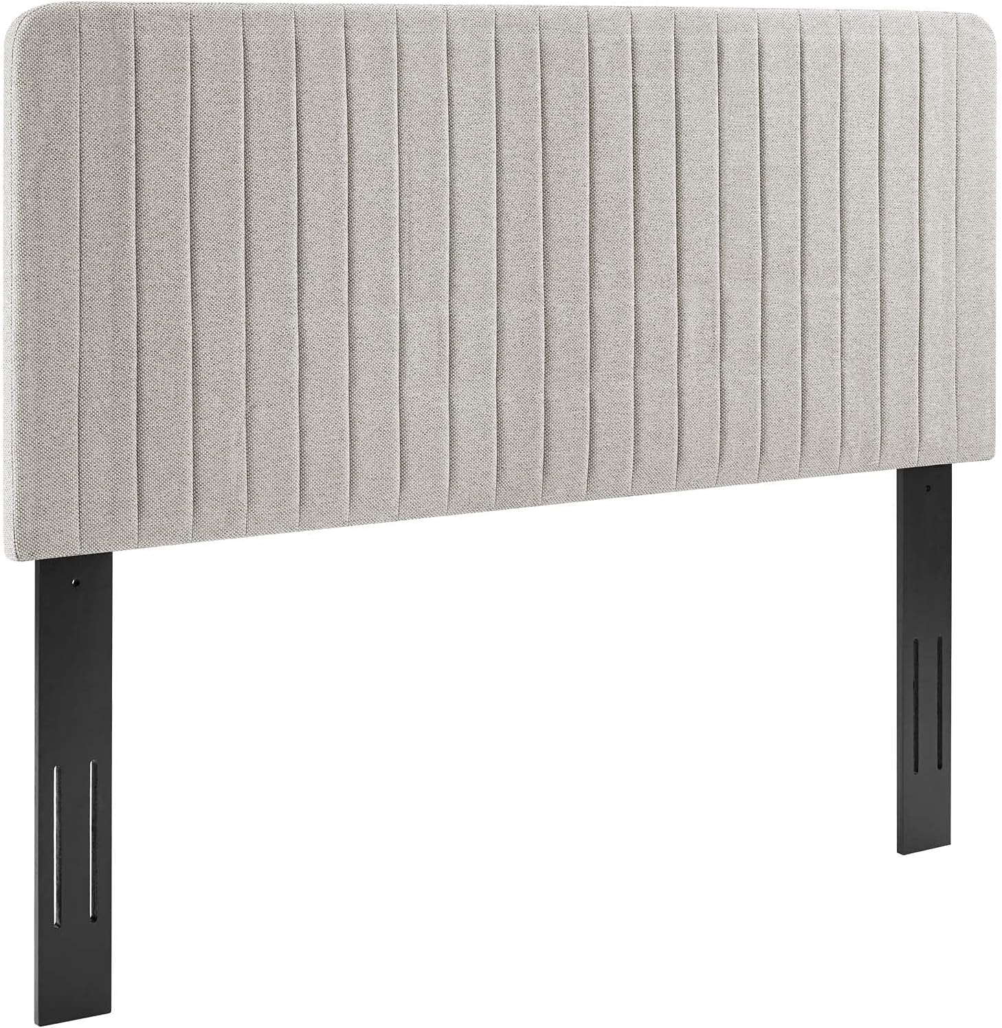 YGDU Milenna Channel Tufted Fabric Headboard, King/California King, Oatmeal