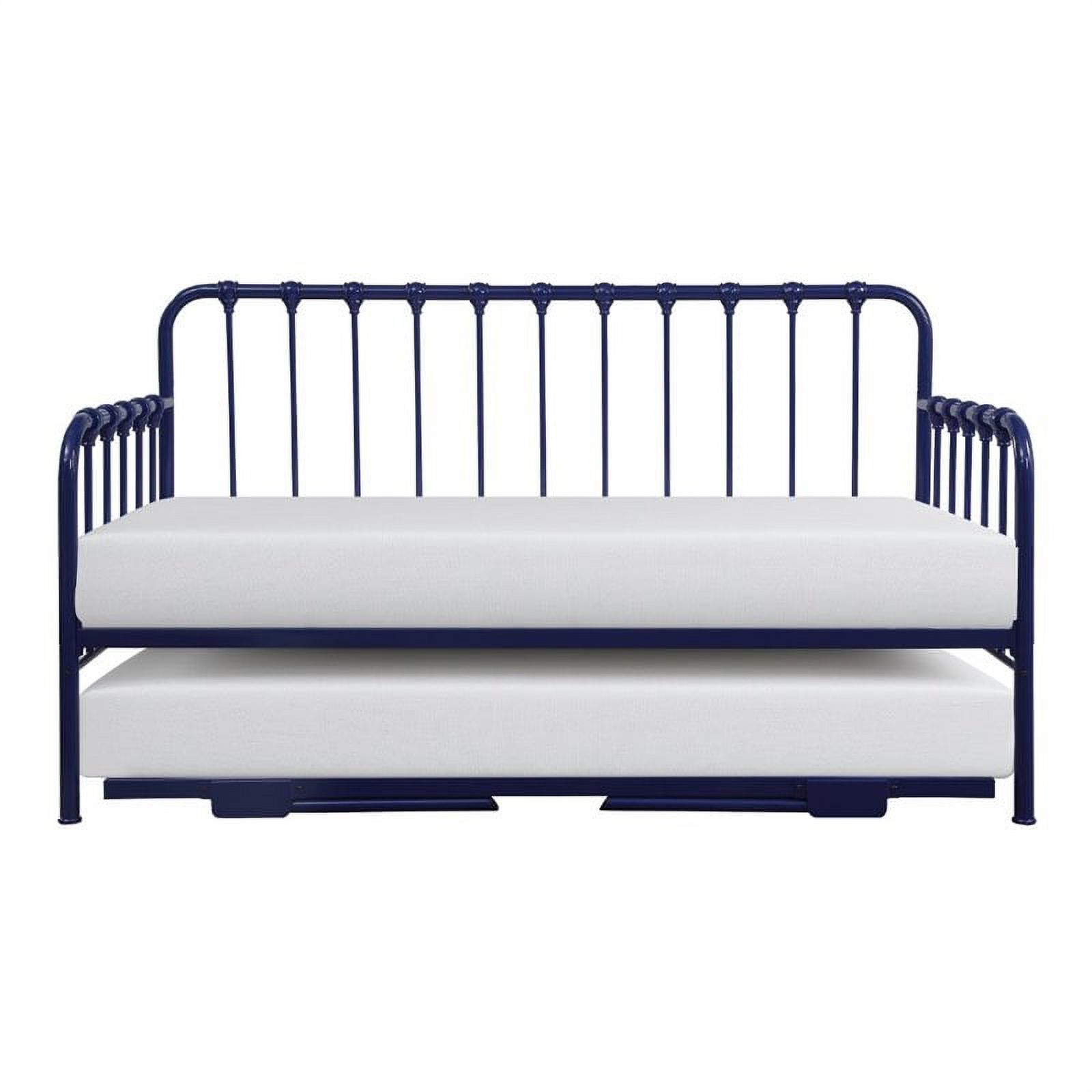 Lexicon Constance Metal Daybed with Trundle in Navy Blue