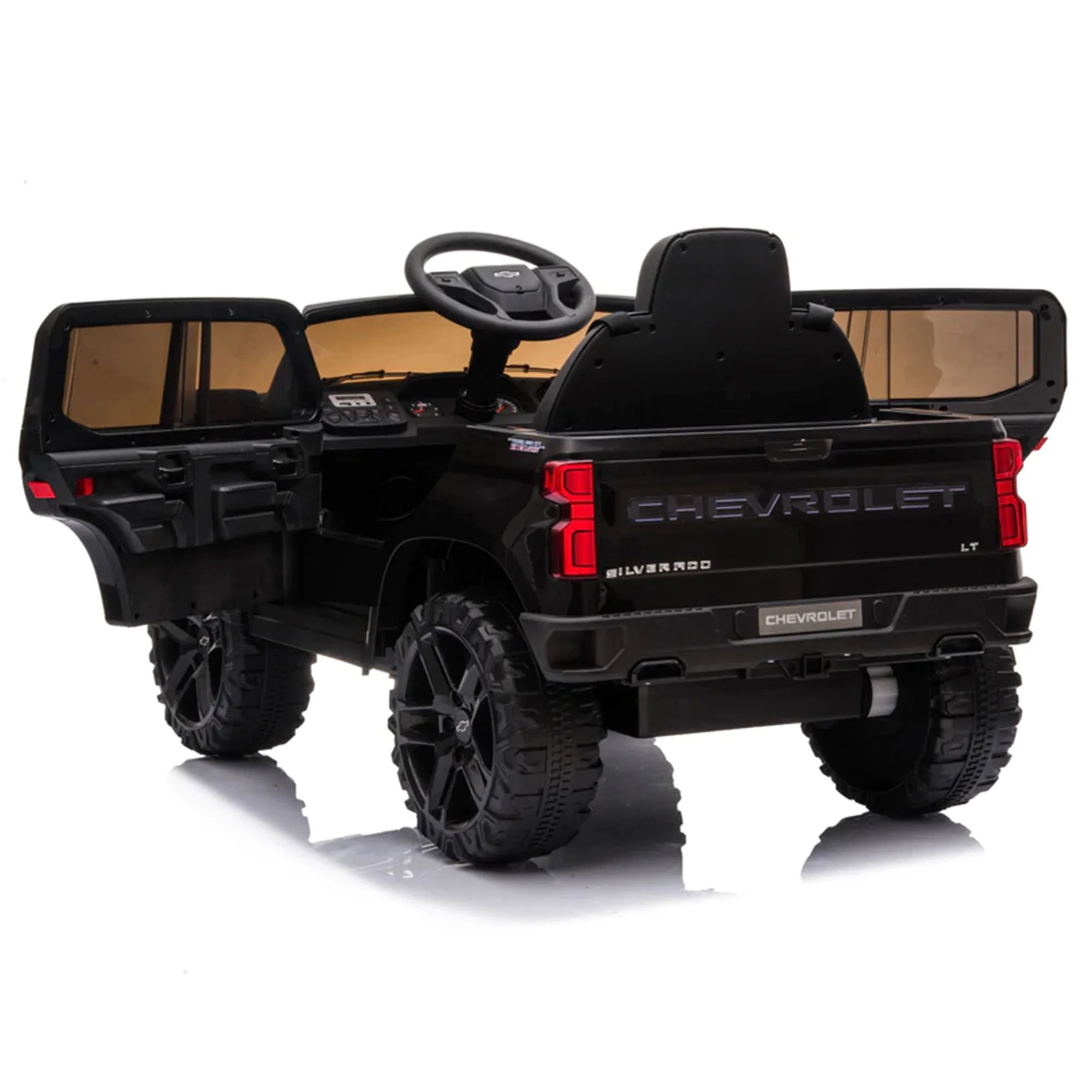 Dakott Chevy Silverado 4 x 4 Trail Boss Ride-On Monster Truck, Black