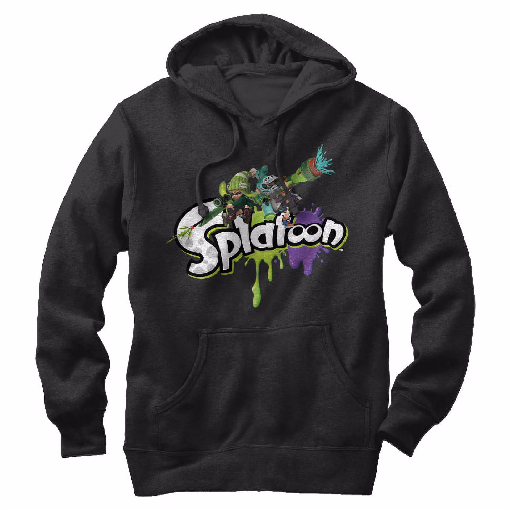 Men's Nintendo Splatoon Splat  Pull Over Hoodie Black 2X Large
