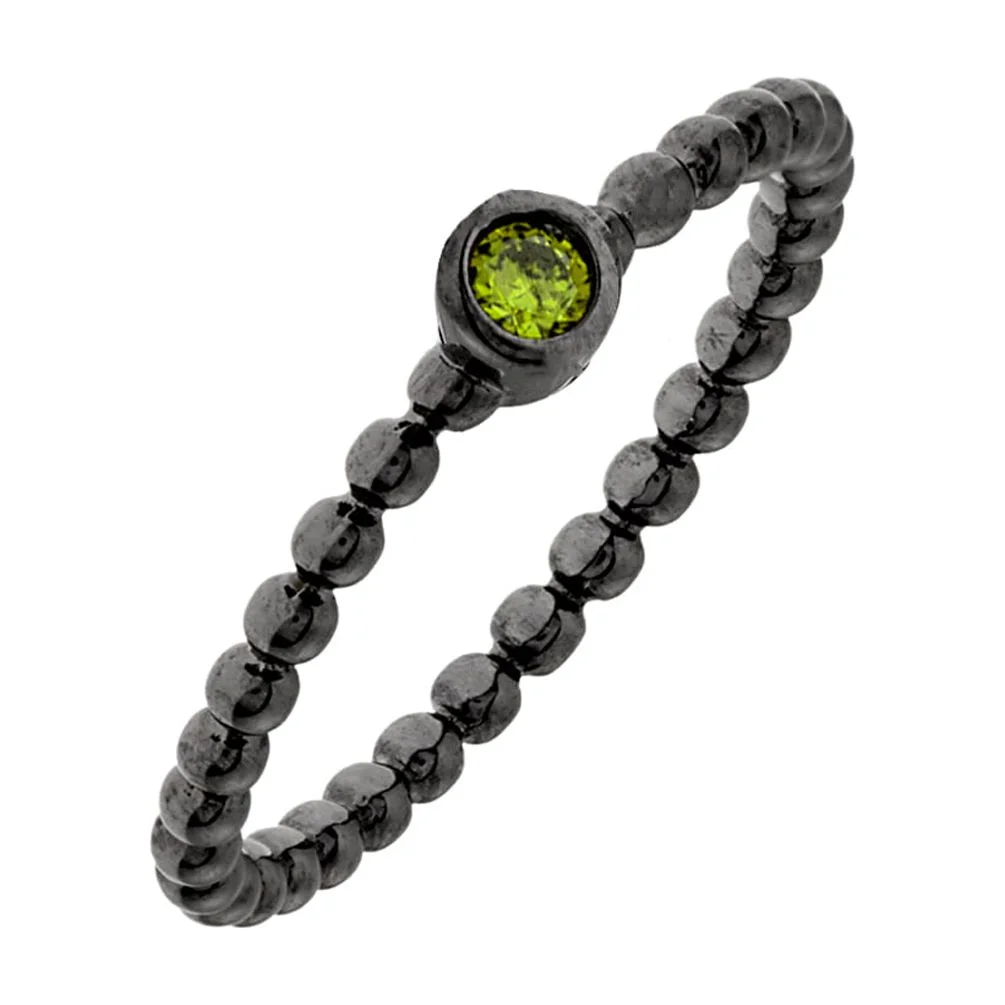 18k Black Gold Plated Red Stone Stackable Fashion Ring