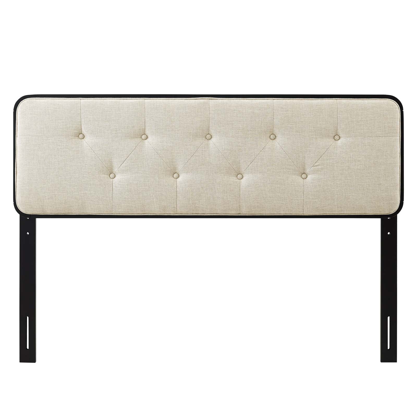 Tufted Headboard, Twin Size, Wood, Fabric, Black Beige, Modern Contemporary Urban Design, Bedroom Master Guest Suite