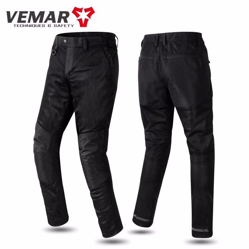 Suummer Mesh Motorcycle Pants Men Off-road Motocross Racing Pants Cycling Motorbike Riding Trousers With CE Protective Knee Pads