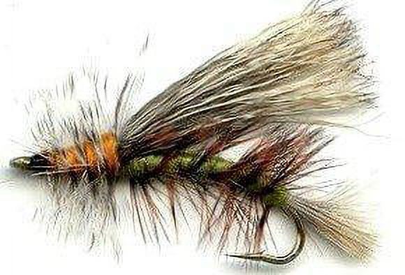 Fly Fishing Trout Flies - Stimulator Olive/Green Dry Fly - One Dozen - 4 Sizes 12,14,16,18