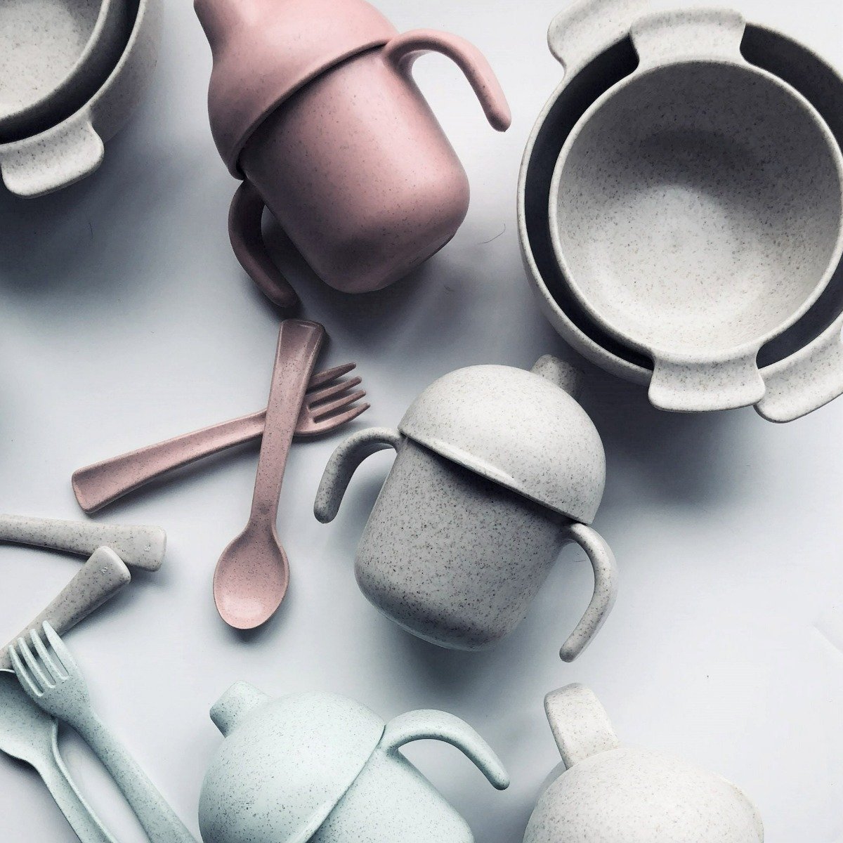 Biodegradable Wheat Straw Kids Feeding Set - 5Pcs