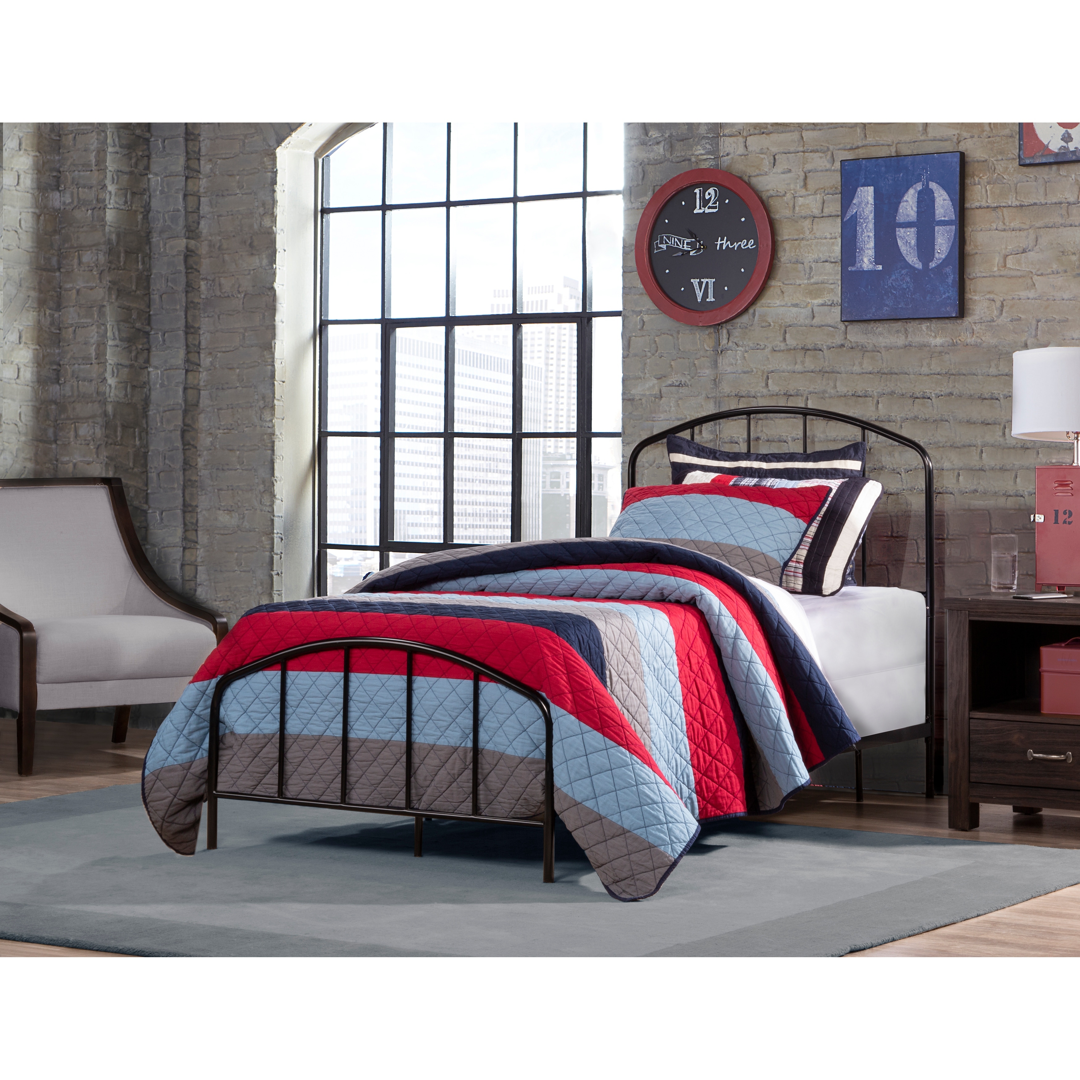 Carbon Loft  Cronkite Black Metal Bed with Arched Spindle Headboard King