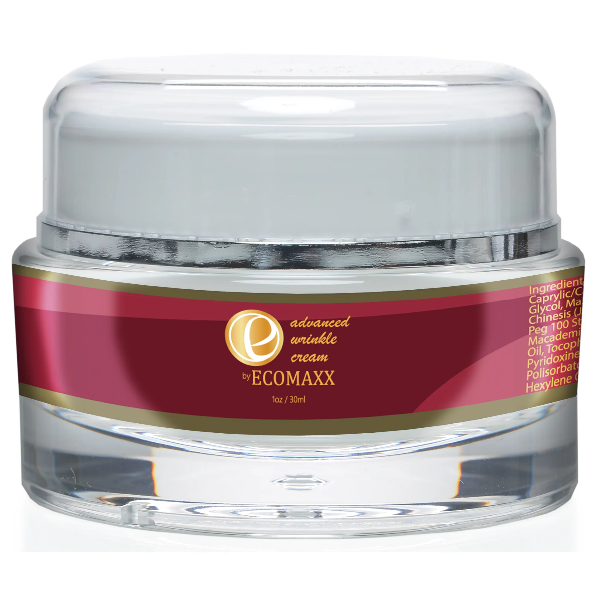 Ecomaxx Advanced Wrinkle Cream - Boost Collagen and Elastin - Anti-Aging Moisturizer - 1 Fl Oz