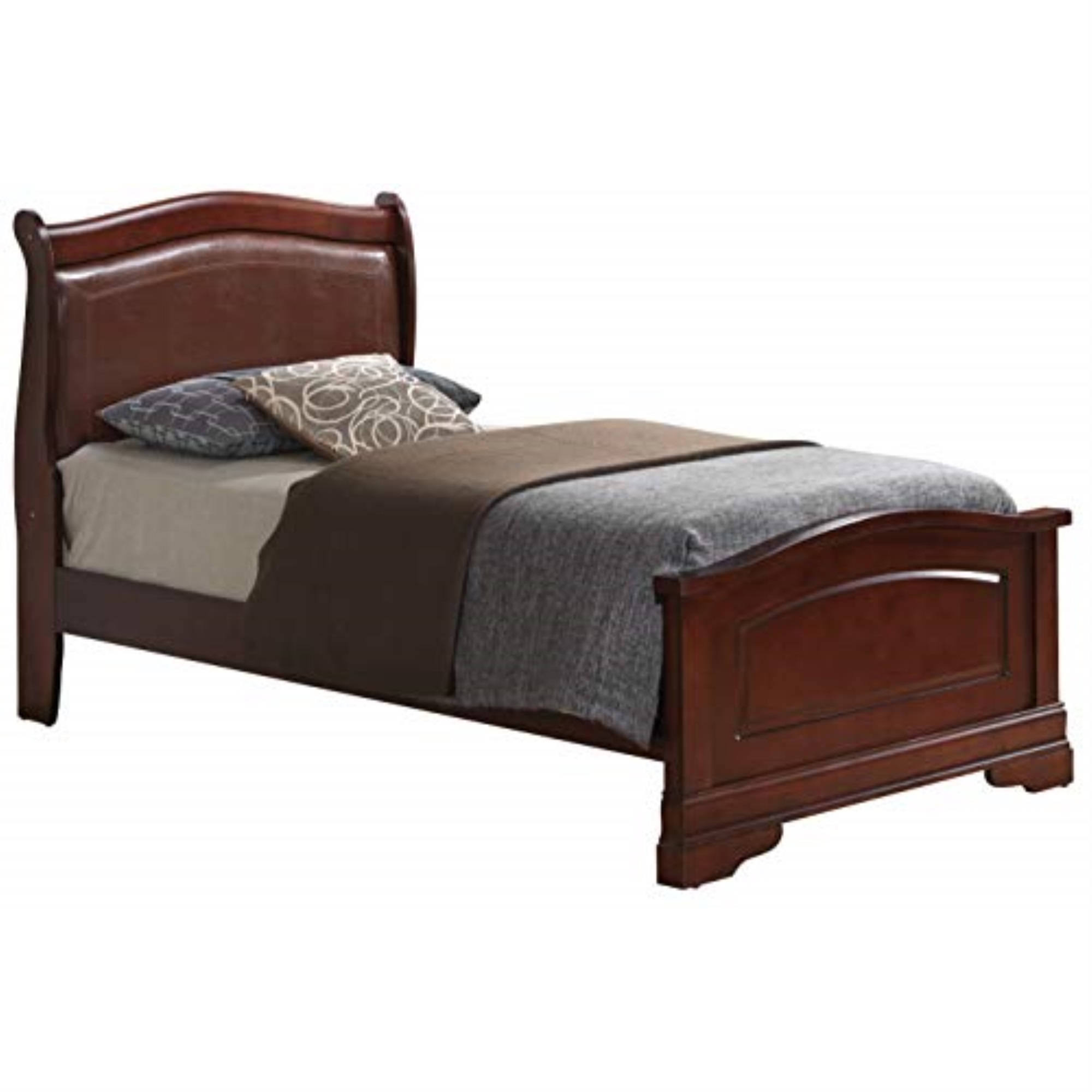 Glory Furniture Louis Phillipe Twin Panel Bed in Cherry