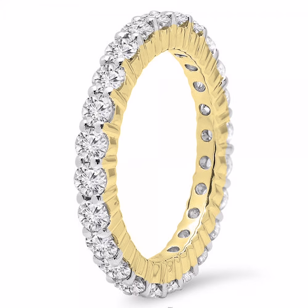 Dazzlingrock Collection 1.00 Carat (ctw) 18K Round Diamond Eternity Wedding Anniversary Stackable Band, Yellow Gold, Size 6
